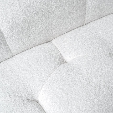 Solenza Cloud Bubble Sofa | White Sherpa Fleece 2-Seater Loveseat, Deep Seat Curved Design