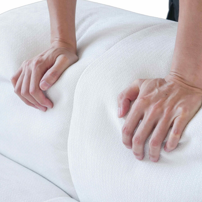 Solenza Elysian | 144" Modular 3-Seater L-Shaped Sectional + Ottoman | Washable Linen Sofa