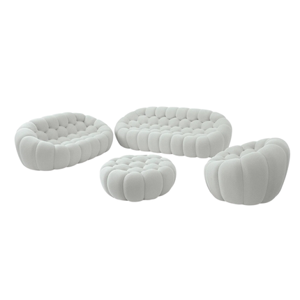Solenza Bubble | 3-Seater + Loveseat + Chair + Ottoman | 3D-Knitted