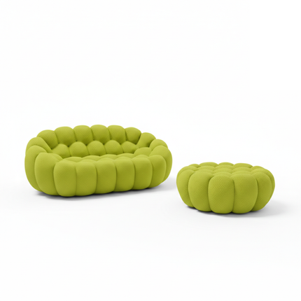 Solenza Bubble | 2-Seat Modular Loveseat + Ottoman | 3D-Knitted Fabric