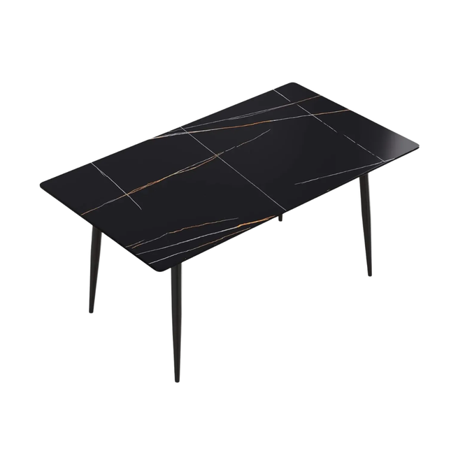 Axis Elegant Dining Tables | 63" Rectangular Black with Ink Black Base