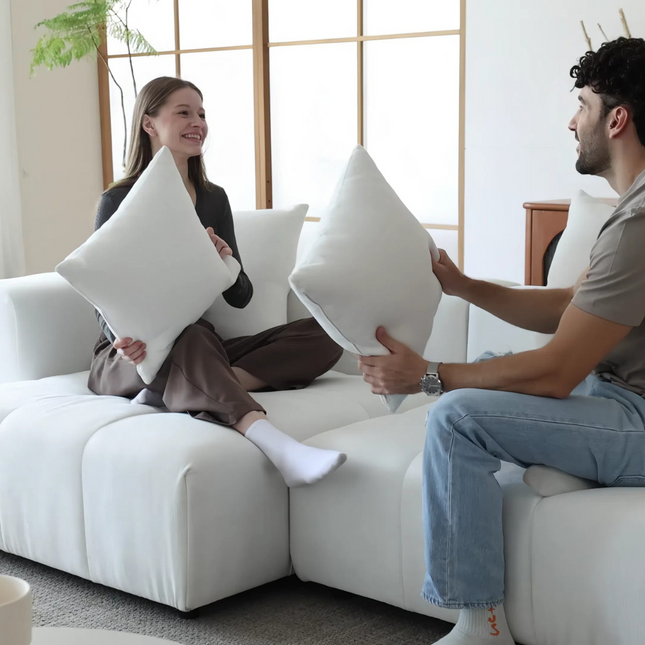 Solenza Elysian | 104" Modular 3-Seater Chaise Sectional | Washable Linen Sofa