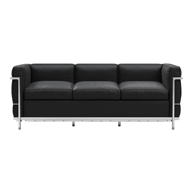 Solenza LC2 Sofa | Black Leather & Goose Down Blend