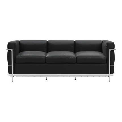 Solenza LC2 Sofa | Black Leather & Goose Down Blend