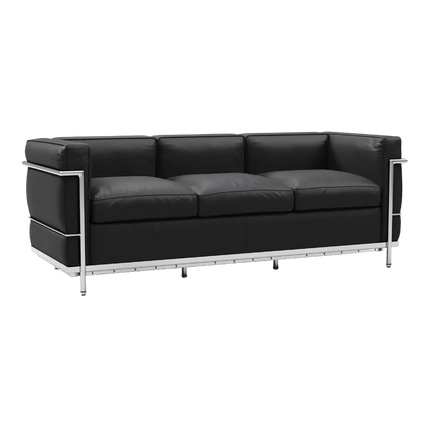 Solenza LC2 Sofa | Black Leather & Goose Down Blend