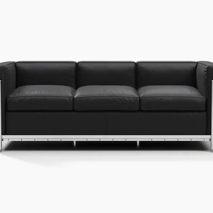 Solenza LC2 Sofa | Black Leather & Goose Down Blend