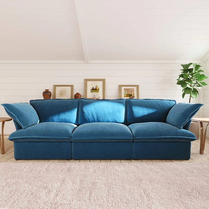 Solenza Vellura | 123" 3-Seat Cloud Sofa | Washable Velvet