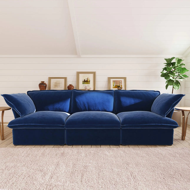 Solenza Vellura | 123" 3-Seat Cloud Sofa | Washable Velvet