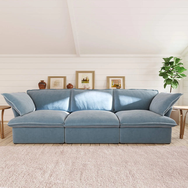 Solenza Vellura | 123" 3-Seat Cloud Sofa | Washable Velvet