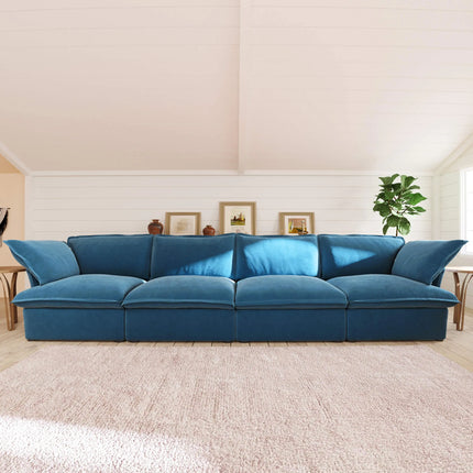 Solenza Vellura | 162" 4-Seat Cloud Sofa | Washable Velvet