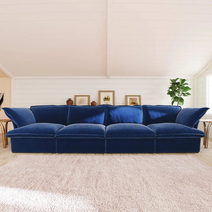 Solenza Vellura | 162" 4-Seat Cloud Sofa | Washable Velvet