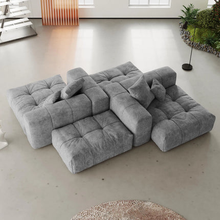 Solenza Elysian | 92" Modular 4-Piece Sectional Sofa | Washable Linen Sofa