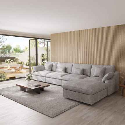 Solenza Casa Nova | 156" 4-Seat + Ottoman Sectional | Washable Linen