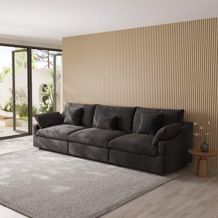 Solenza Casa Nova | 119" 3-Seat Cloud Sectional Sofa | Washable Linen