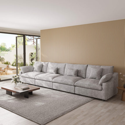 Solenza Casa Nova | 156" 4-Seat Sectional Cloud Sofa | Washable Linen