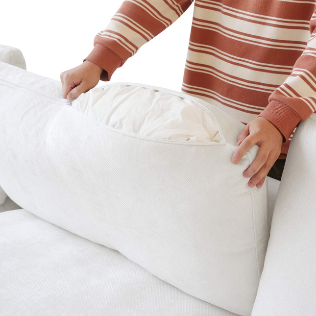 Solenza Casa Nova | 156" 4-Seat Sectional Cloud Sofa | Washable Linen