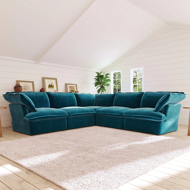 Solenza Vellura | 122" 5-Seat Corner Sectional | Washable Velvet