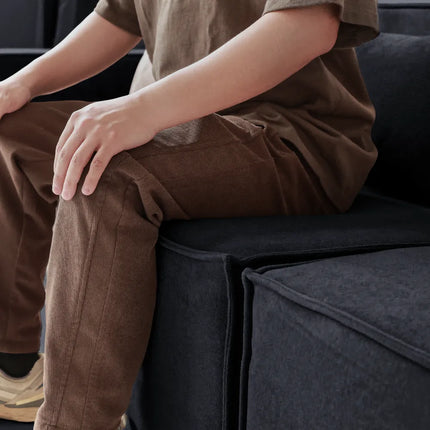 Solenza Mellow | 150" XL Cloud Modular U-Shaped Sectional + 2 Ottomans | Washable Velvet Sofa