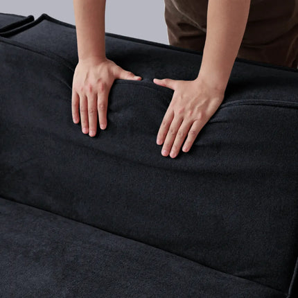 Solenza Mellow | 83" Cloud Modular 2-Seater Sectional + Ottoman | Washable Velvet Sofa