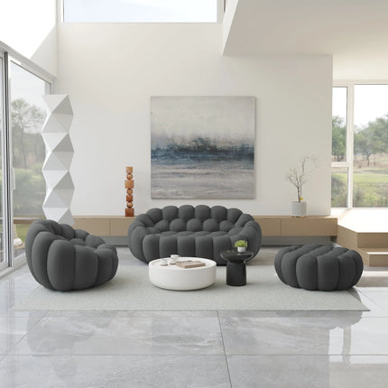 Solenza Bubble | 2-Seat Modular Loveseat + Modular Sofa Chair + Ottoman  | 3D-Knitted Fabric