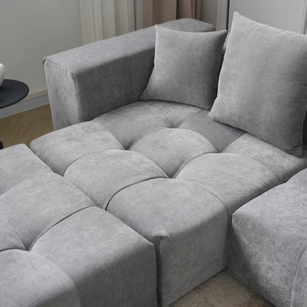 Solenza Elysian | 92" Modular 4-Piece Sectional Sofa | Washable Linen Sofa