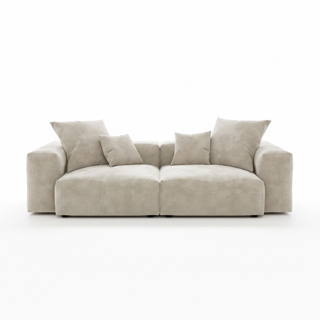 Solenza Haven | 102" Modular Corduroy 2-Seater Loveseat | Washable & Pet-Friendly