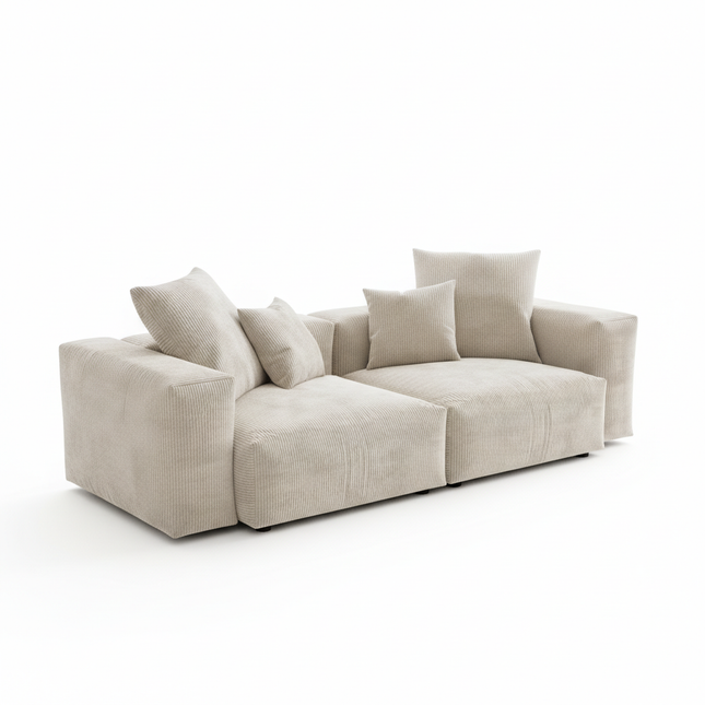 Solenza Haven | 102" Modular Corduroy 2-Seater Loveseat | Washable & Pet-Friendly
