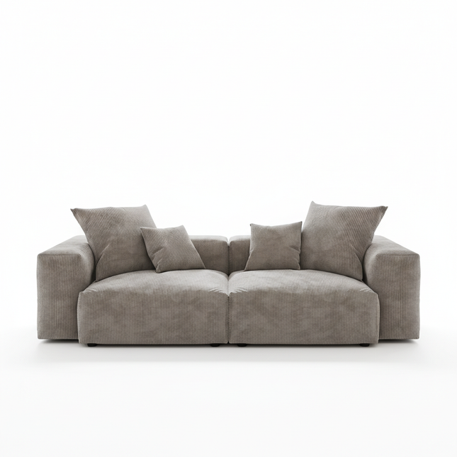 Solenza Haven | 102" Modular Corduroy 2-Seater Loveseat | Washable & Pet-Friendly