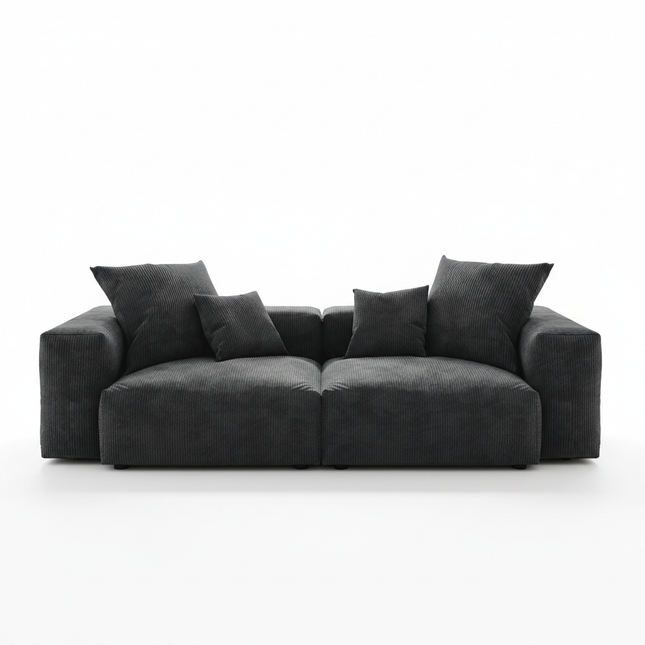 Solenza Haven | 102" Modular Corduroy 2-Seater Loveseat | Washable & Pet-Friendly