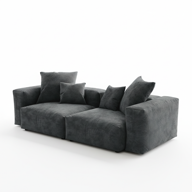 Solenza Haven | 102" Modular Corduroy 2-Seater Loveseat | Washable & Pet-Friendly