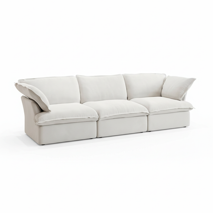 Solenza Lounge | 122" Cloud Modular 3-Seat Sofa | Washable Linen Sofa