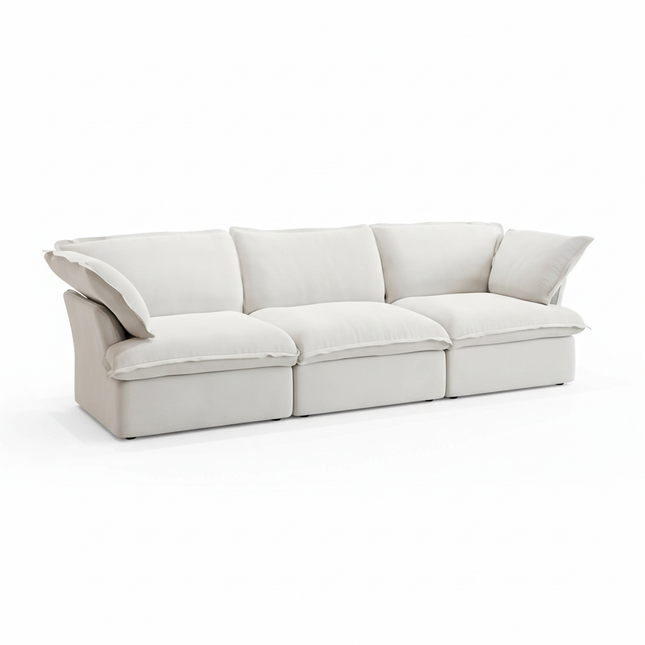 Solenza Lounge | 122" Cloud Modular 3-Seat Sofa | Washable Linen Sofa