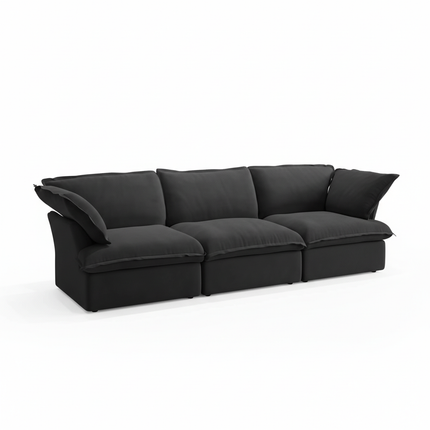 Solenza Lounge | 122" Cloud Modular 3-Seat Sofa | Washable Linen Sofa