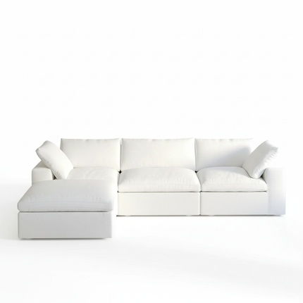 Solenza Nuvia | 120" Cloud Modular Sectional Sofa with Ottoman | Washable