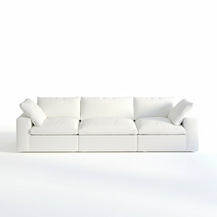 Solenza Nuvia | 120" Cloud Modular 3-Seat Sectional - Washable Linen Covers