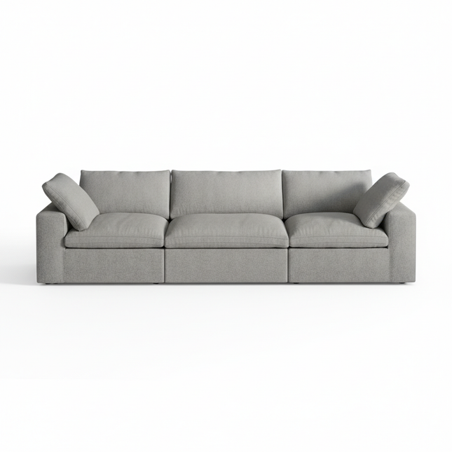 Solenza Nuvia | 120" Cloud Modular 3-Seat Sectional - Washable Linen Covers