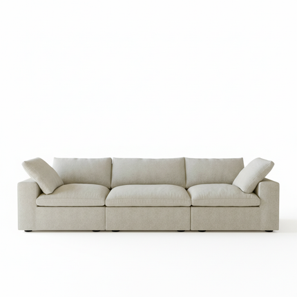 Solenza Nuvia | 120" Cloud Modular 3-Seat Sectional - Washable Linen Covers