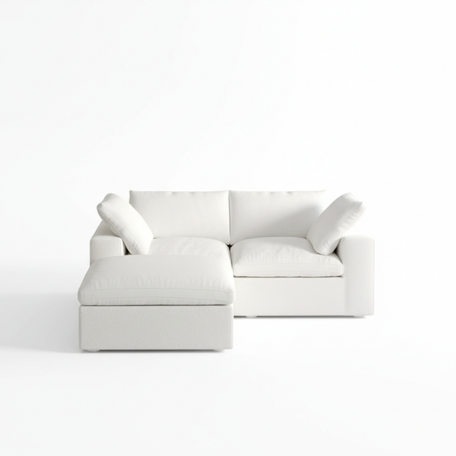 Solenza Nuvia | 80" Cloud Modular Sectional Sofa with Ottoman | Washable