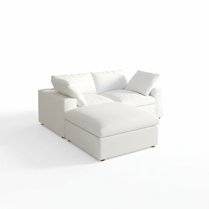 Solenza Nuvia | 80" Cloud Modular Sectional Sofa with Ottoman | Washable