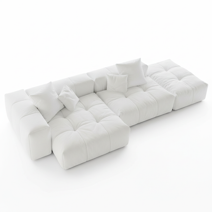 Solenza Elysian | 119" Modular 3-Seater Sectional + Ottoman | Washable Linen Sofa