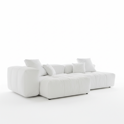 Solenza Elysian | 92" Modular 2-Seater Deep Seat Sectional | Washable Linen Sofa