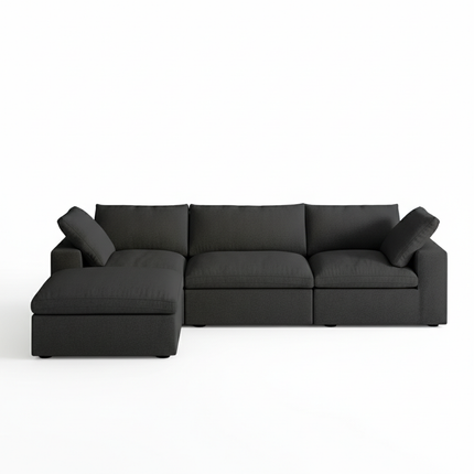 Solenza Nuvia | 120" Cloud Modular Sectional Sofa with Ottoman | Washable