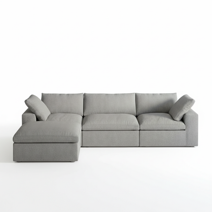 Solenza Nuvia | 120" Cloud Modular Sectional Sofa with Ottoman | Washable