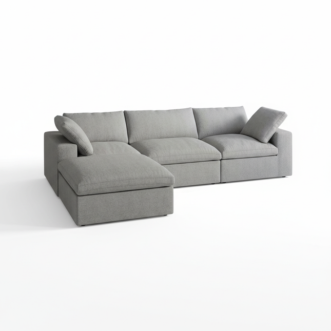 Solenza Nuvia | 120" Cloud Modular Sectional Sofa with Ottoman | Washable