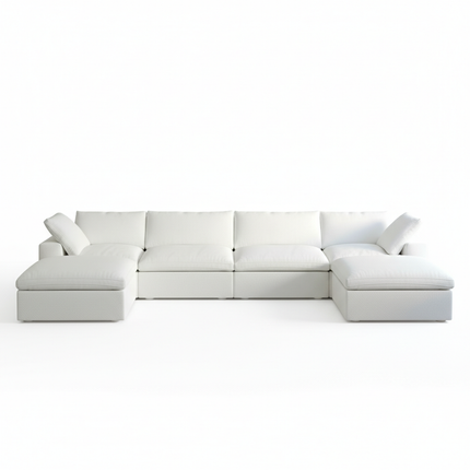 Solenza Nuvia | 160" U-Shaped Cloud Modular Sofa with 2 Ottomans | Washable