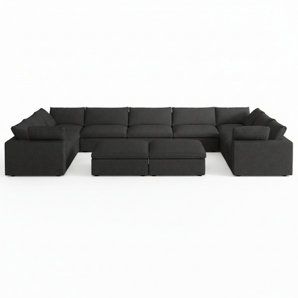Solenza Nuvia | 201" U-Shaped Cloud Modular 9-Seat with 2 Ottomans | Washable