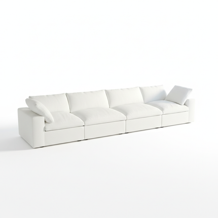 Solenza Nuvia | 160" Cloud Modular 4-Seat Sectional Sofa | Washable