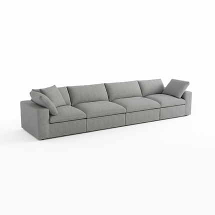 Solenza Nuvia | 160" Cloud Modular 4-Seat Sectional Sofa | Washable