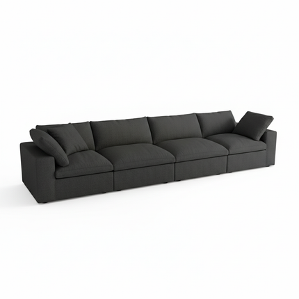 Solenza Nuvia | 160" Cloud Modular 4-Seat Sectional Sofa | Washable