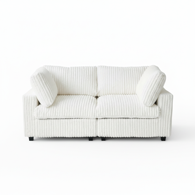 Solenza Palatina | 79" Cloud Modular 2-Seater Loveseat Sofa | Washable Plush Fabric